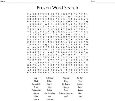 Frozen Kingdom Word Search Wordmint Word Search Printable