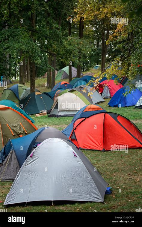 Many Tents At A Festival Campsite Stock Photo Alamy