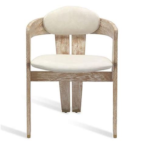 Interlude Maryl Modern Cream Faux Leather Upholstered Wood Dining Chair Wood Dining Chairs