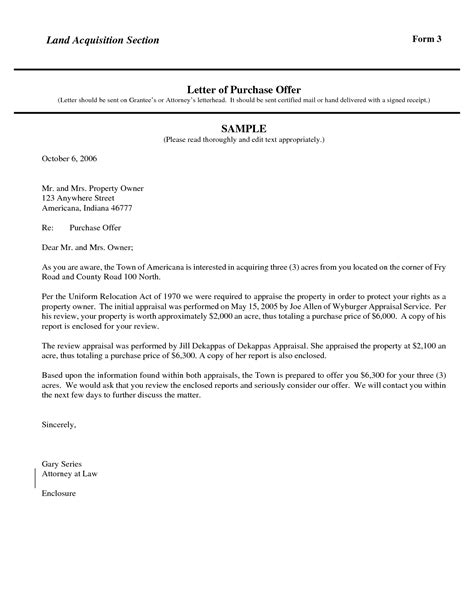 Purchase Offer Letter Template