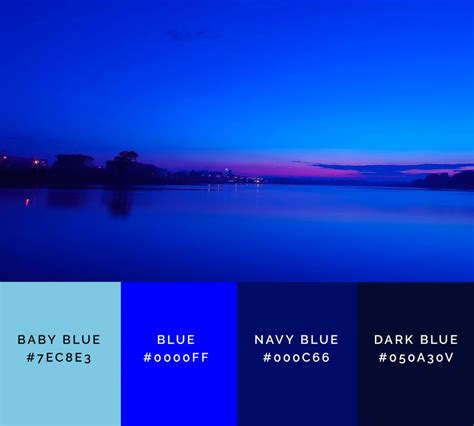 Shades Of Blue Color With Names HEX RGB CMYK Colors