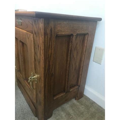 Ideal corners july consignment, pequot lakes, mn. Vintage White Clad Oak Ice Box End Table | Chairish