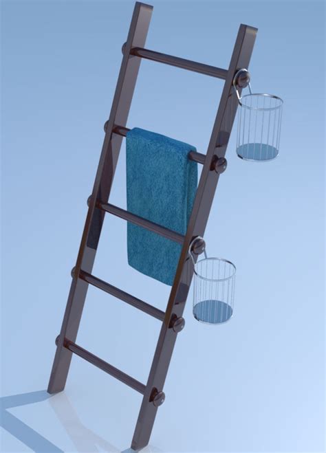 Ladder Towel Rack 3d Model Obj Fbx Ma Mb