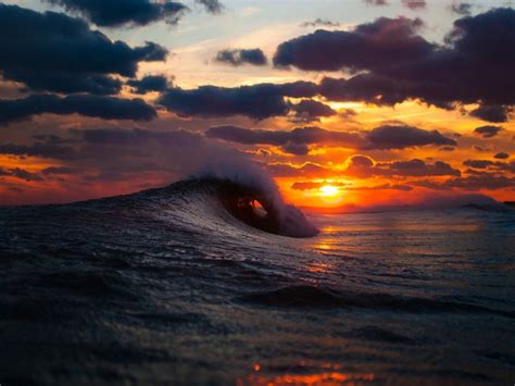 Sea Surf Wave Sunset Hd Wallpaper 817898