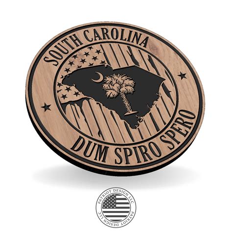 South Carolina State Motto And Tree Round Patriot Nation Design