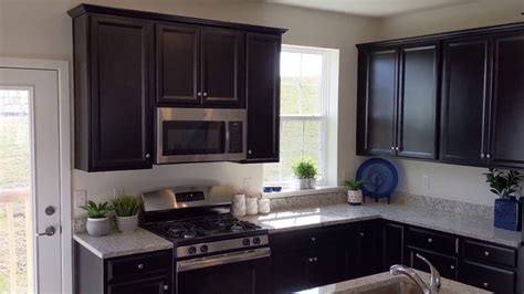 Base cabinet for sink + 2 doors 36x24x30 . Whispering Woods by Lennar: Oakmont Model, Espresso Cabinets - YouTube