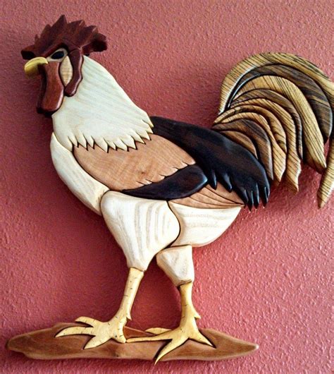 This Rooster Is Made Of Blood Wood Ash Zebra Wood Figured Maple