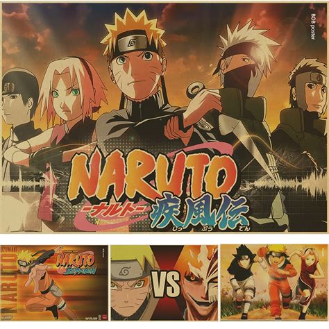 Vintage Cartoon Anime Naruto Comics Uzumaki Naruto Poster Retro Kraft