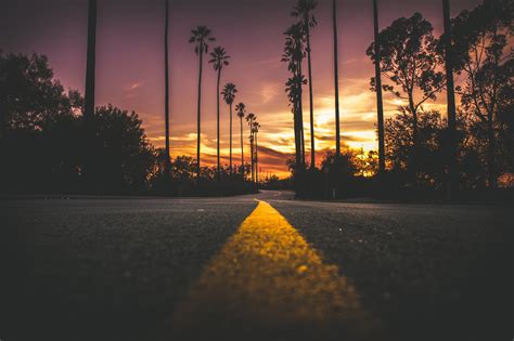 Road In City During Sunset Hd Photography 4k Wallpapers Images