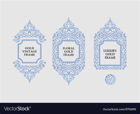 Arabic Set Of Frames Lines Art Design Royalty Free Vector