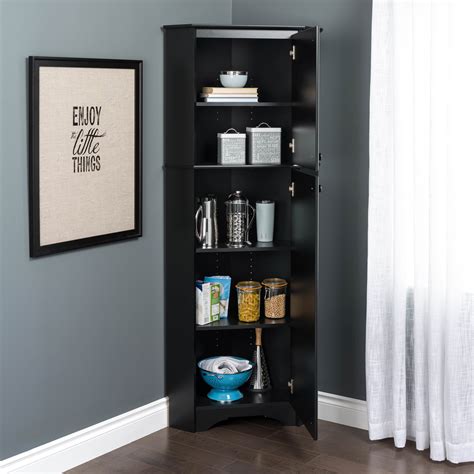 The harbor view entryway storage unit lets you conceal clutter behind closed doors and add a convient drop surface. Corner Storage Cabinet Black Finish Sturdy Rack Functional ...