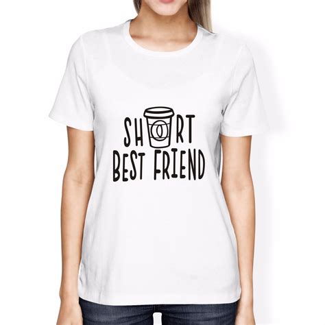 Sexemara Women Cute Best Friend Tall And Short Matching Letter T Shirt