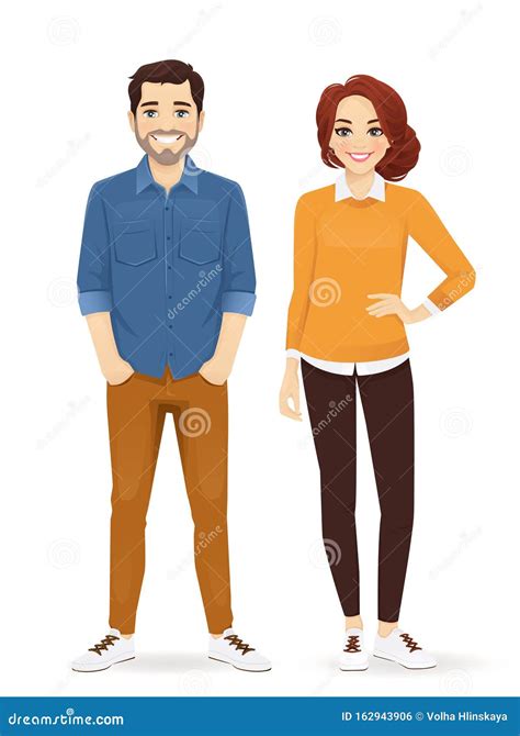 Casual Business Man And Woman Stock Vector Illustration Of