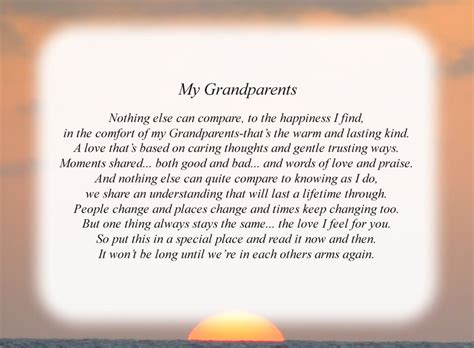 My Grandparents - Poems For Grandparents