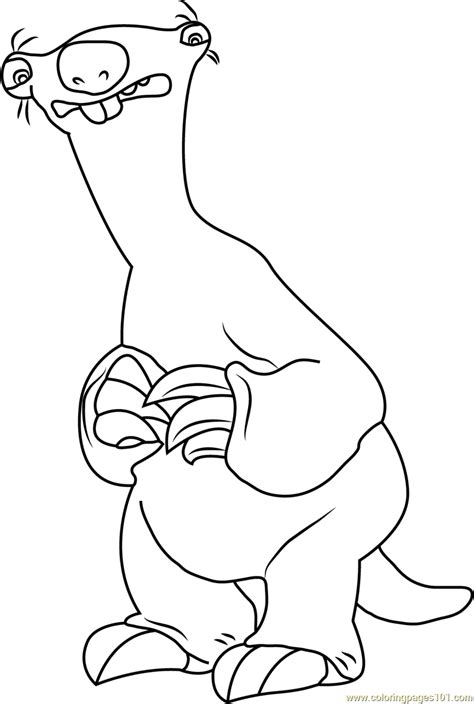 Sid The Giant Ground Sloth Coloring Page For Kids Free Ice Age
