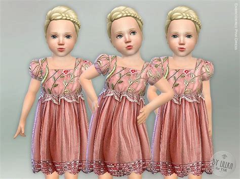 Embroidered Pink Dress Found In Tsr Category Sims 4 Toddler Female