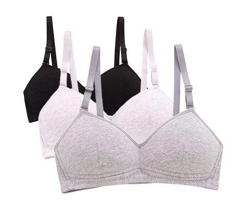 Manjiamei Women Teen Girls Thin Cotton Breathable Sports Bra Wire Free Push Up Running A Cup Bra