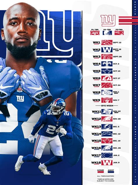 new york giants 2023 12 x 12 team wall calendar ph