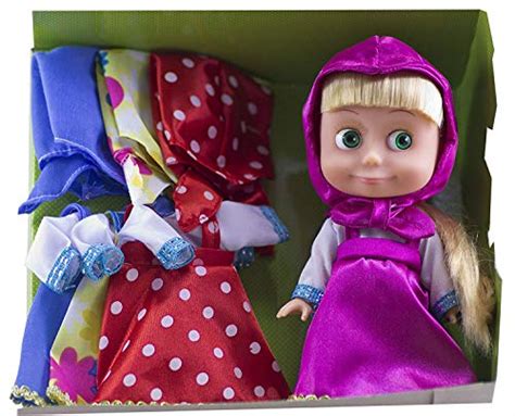 Masha And The Bear Musical Interactive Toy Doll Masha In A Set Of 3 Dresses From Popular Movie