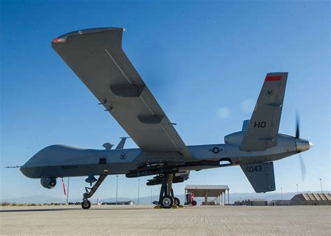An Mq 9 Reaper Sits On The Flight Line Prior To Takeoff Nara And Dvids