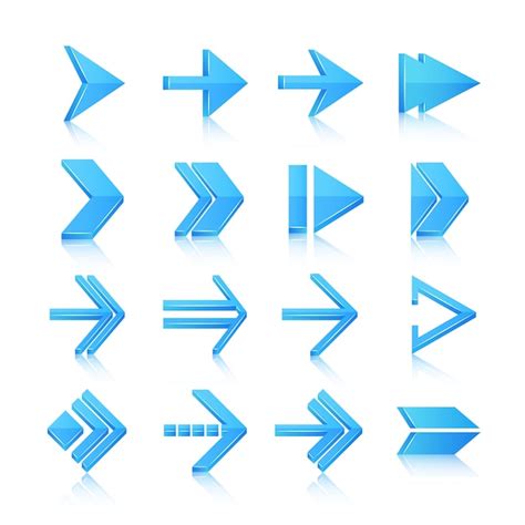 Free Vector Blue Arrows Symbols Pictograms Icons Set Isolated Vector