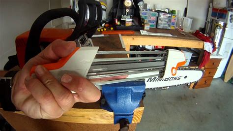 How To Sharpen A Chainsaw Chain On A Stihl Ms170 Youtube
