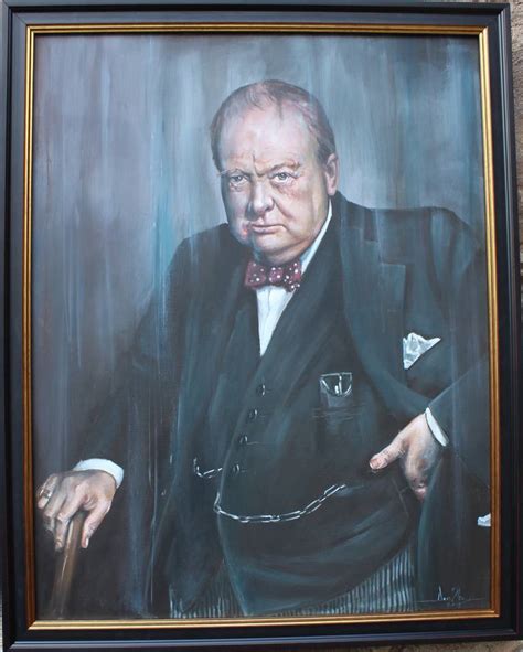 Winston Churchill We Will Never Surrender Painting By Ursu Dan