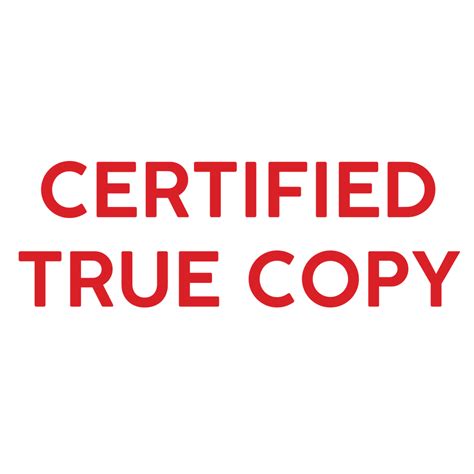 Certified True Copy Stamp Certified True Copy 12mm X 39mm Ez