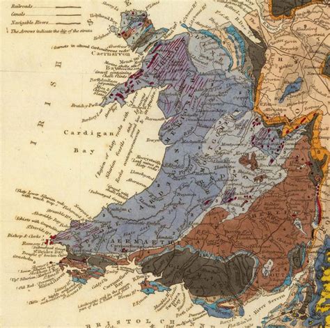 Old Geological Map Of England And Wales 1843 Britain Uk Etsy