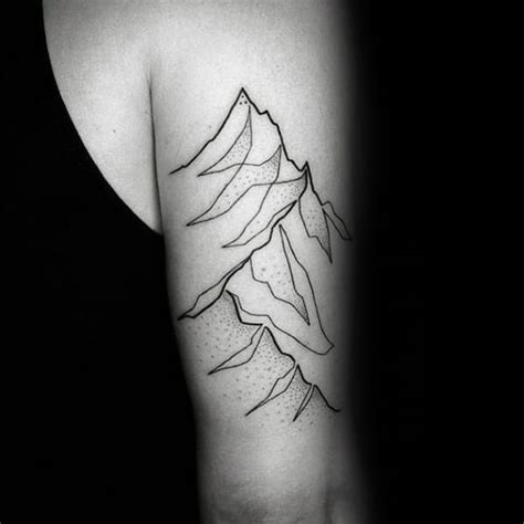 Pointy waves of black and white. 40 Continuous Line Tattoo Ideas For Men - Simplistic Designs