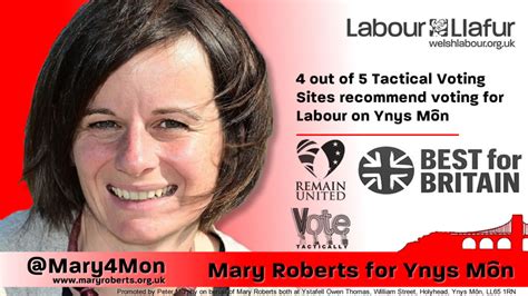 4 out of 5 tactical voting sites recommend voting labour on ynys môn to avoid a hard tory brexit