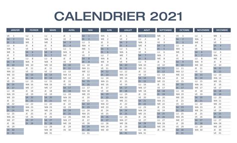 Calendrier Excel 2021 à télécharger – Apprendre Excel – Formation et