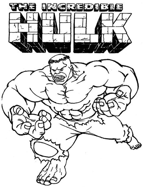 El increíble Hulk para colorear imprimir e dibujar ColoringOnly Com