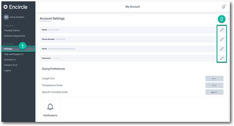 Editing Your User Account Settings Web App Encircle