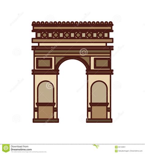 triumph arch france isolated icon stock illustration illustration of architecture triumphal
