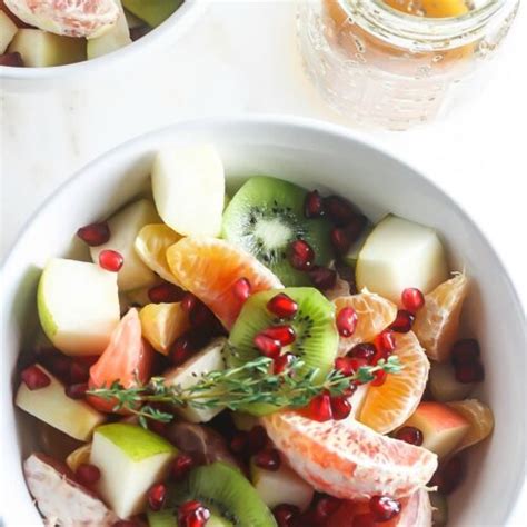 Winter Fruit Salad With Ginger Chia Dressing Vegan Gluten Free Easy