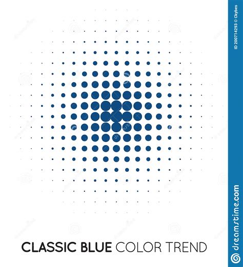 Classic Blue Trendy Color Circle In Halftone Halftone Dot Pattern