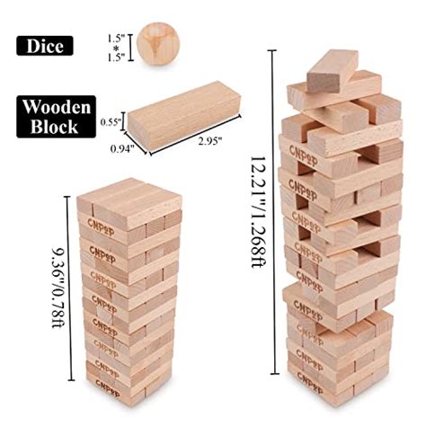 Tumbling Tower Classic Wooden Blocks Stacking Games With Storage Case