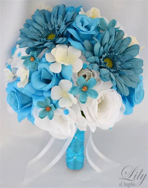 17 Piece Package Wedding Bridal Bride Bouquet Silk Flower Decoration