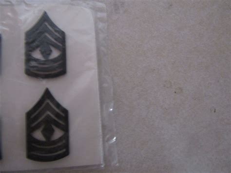 Military Insignia Pin On Rank Set Of 2 Black Subdued First Sergeant For