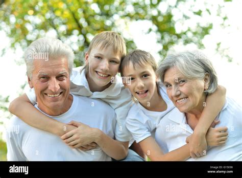 Grandparents And Grandchildren Stock Photo Alamy
