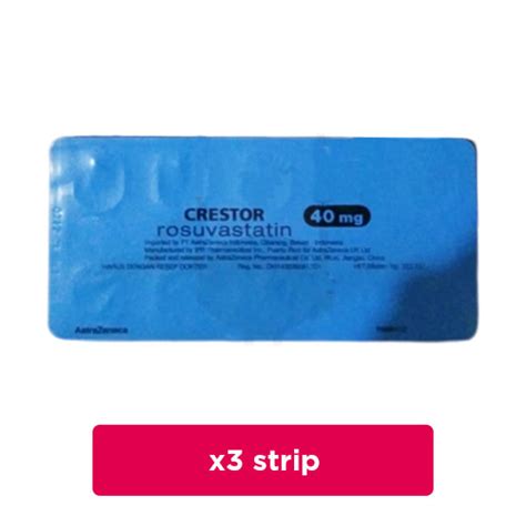 Crestor 40 Mg 3 Strip 10 Tabletstrip Obat Rutin Kegunaan Efek