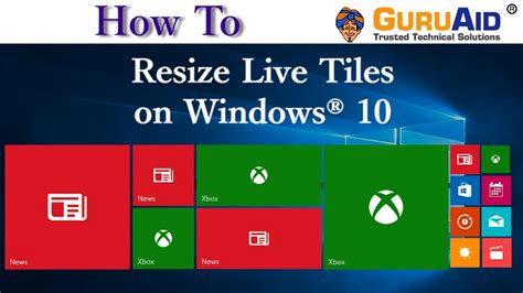 How To Resize Live Tiles On Windows 10 Guruaid Youtube
