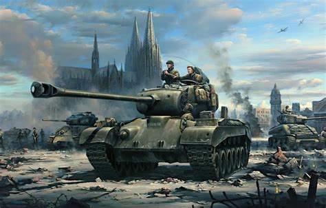 Wallpaper War Art Painting Tank Ww2 M 26 Pershing Images For