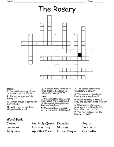 Rosary Word Search