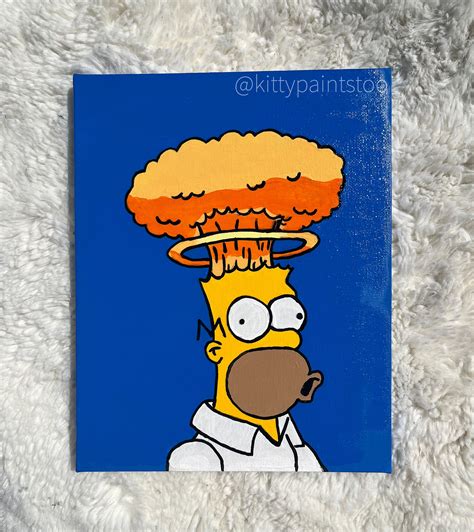 Homer Simpson Acrylic Painting 8x10 Etsy
