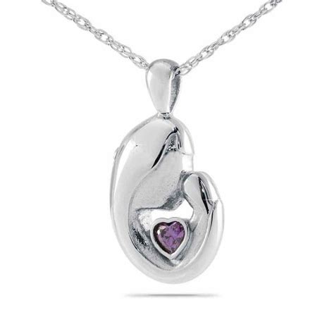 Cremationmemorial Jewelry Mother S Love Purple Stone Steel