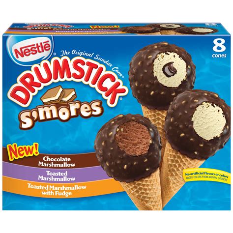 Nestle Drumstick Smores Frozen Dairy Dessert Cones 8 Ct Box Walmart