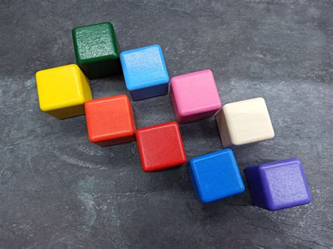 Rainbow Wooden Blocks Unit Blocks Colored Stacking Natural Set Etsy