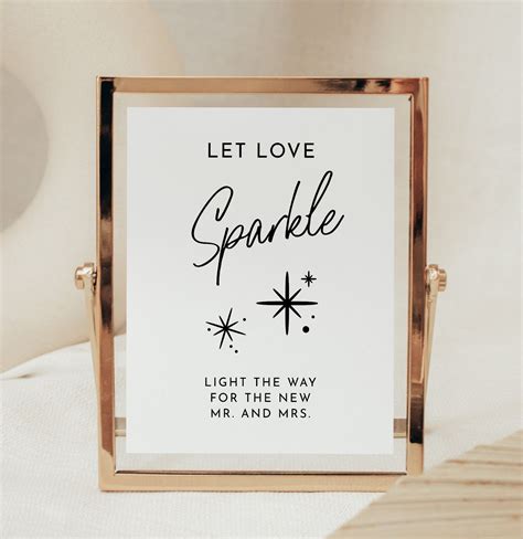 Sparkler Send Off Love Sparkle Sign Templates Minimalist Wedding